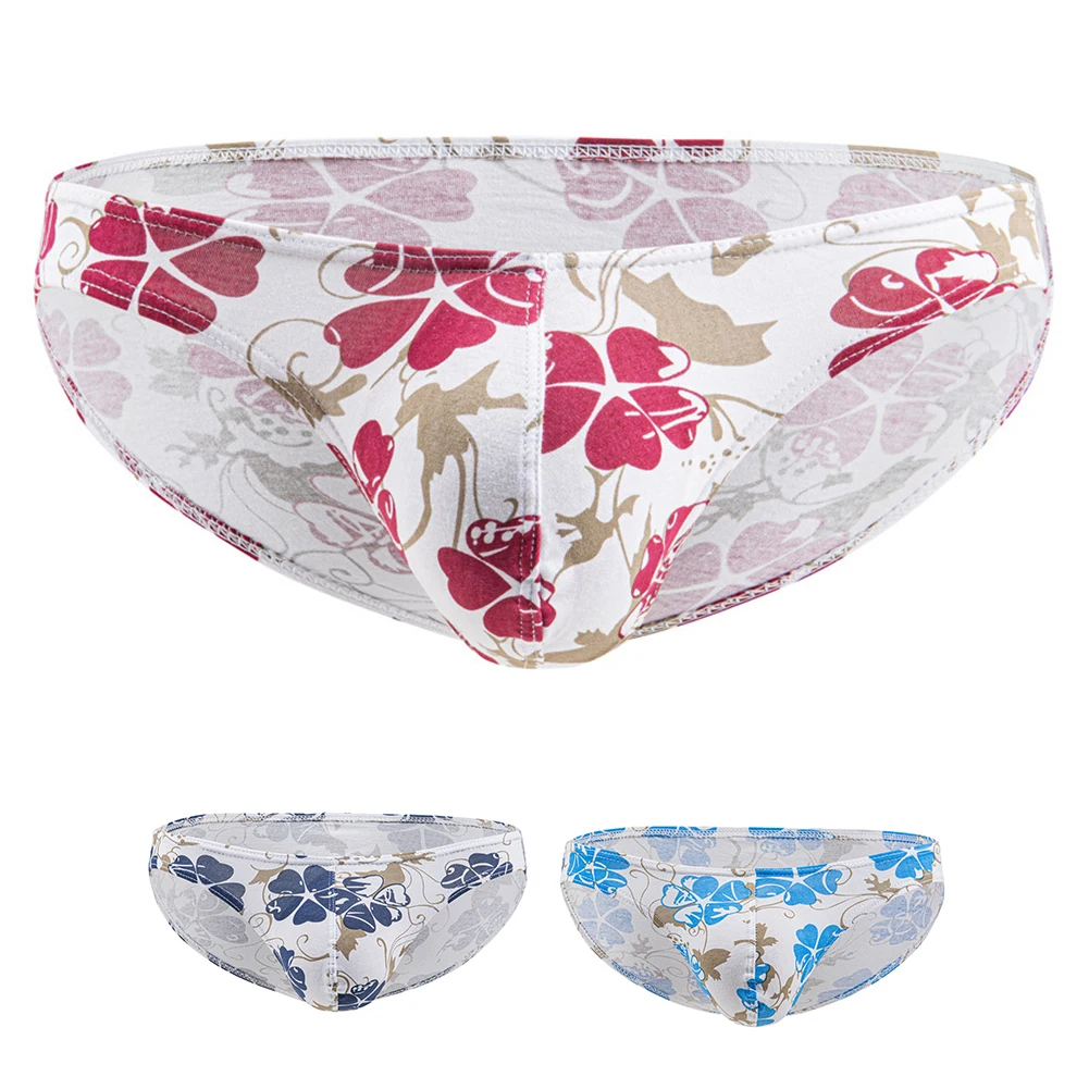 طباعة الملابس الداخلية الرجال الملابس الداخلية ارتداء اليومي تنفس تصميم أزرق داكن أزرق فاتح أحمر رقيقة لينة النسيج للذكور #6