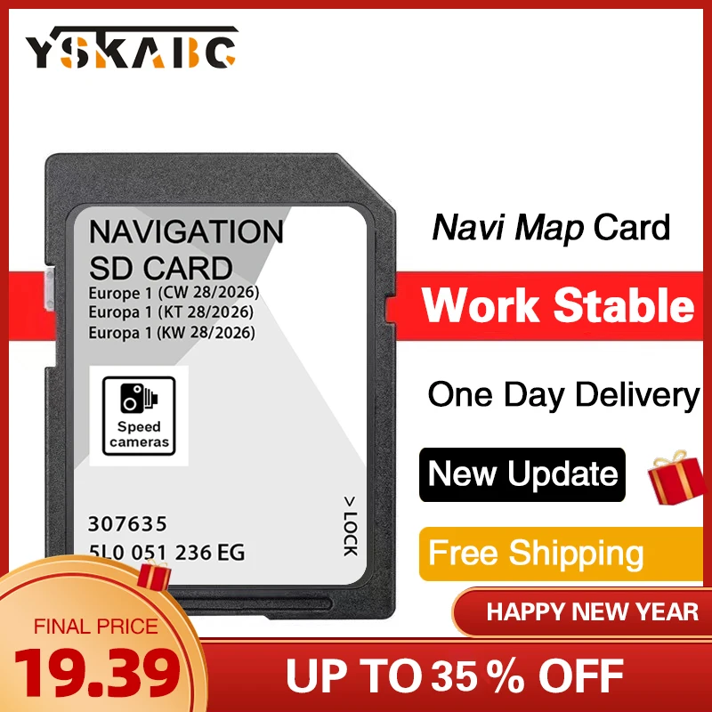 

for Skoda Octavia Superb Rapid Vehicle 32GB MIB2 Navi SD Card Update Europe Map 5L0051236EG 2026 Discover Media2