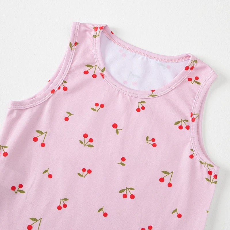 4-teiliges Set für Mädchen: Bequeme, vielseitige Weste für alle Jahreszeiten, süß bedrucktes Oberteil, lässiges ärmelloses T-Shirt für Kinder, Basic-Shirt – Detail 20