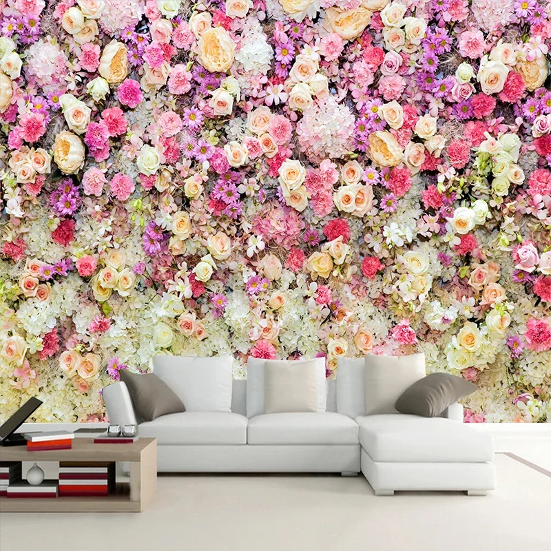 Photo Wallpaper Modern Three-dimensional Flower Romantic Home Decor For Living Room Wedding House Background Wall Paper 3D Mural