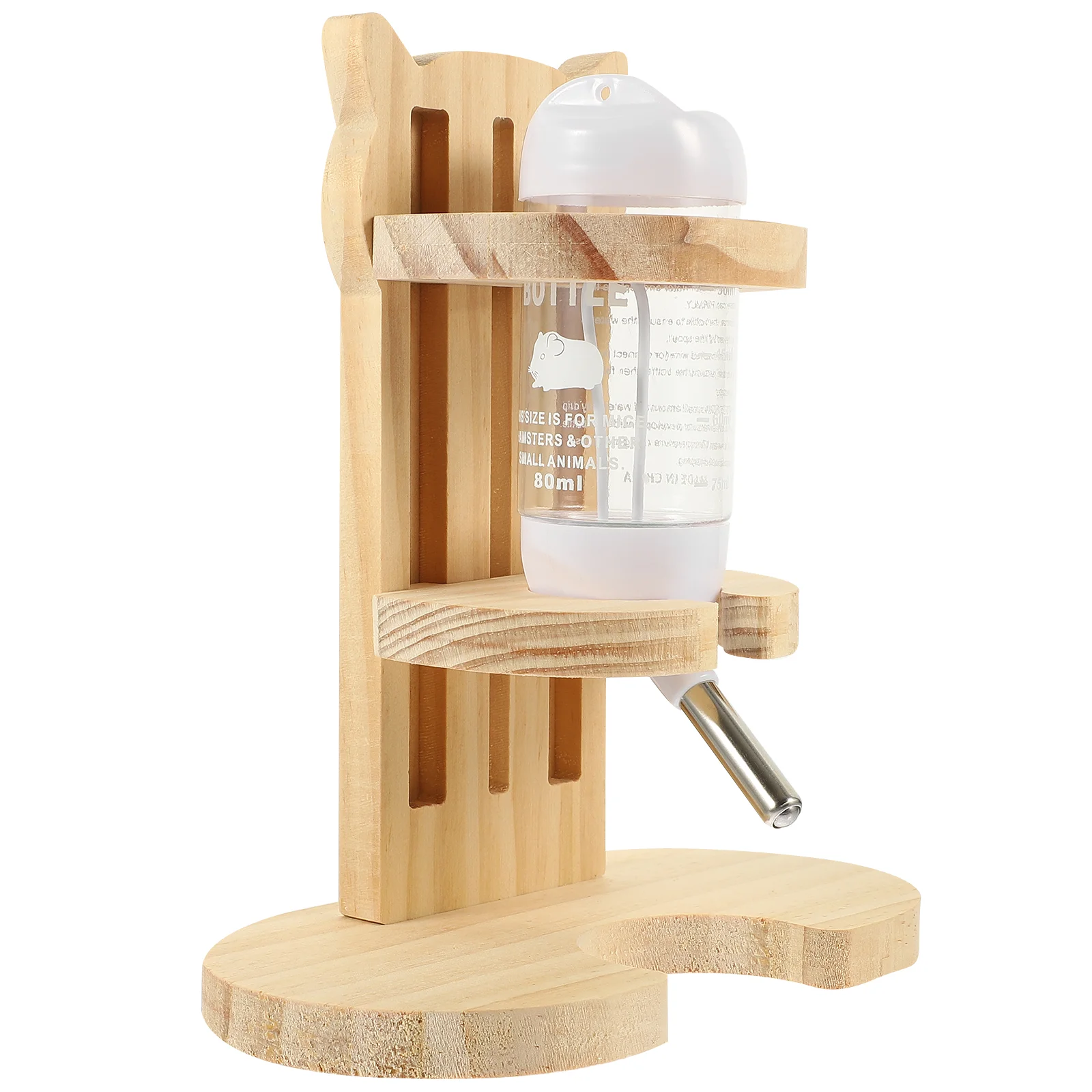 Water Dispenser Water Fountain Waterer Cage Dispenser Small Animals Hamster Bottle with Stand Wooden Professional Feeder Kettle