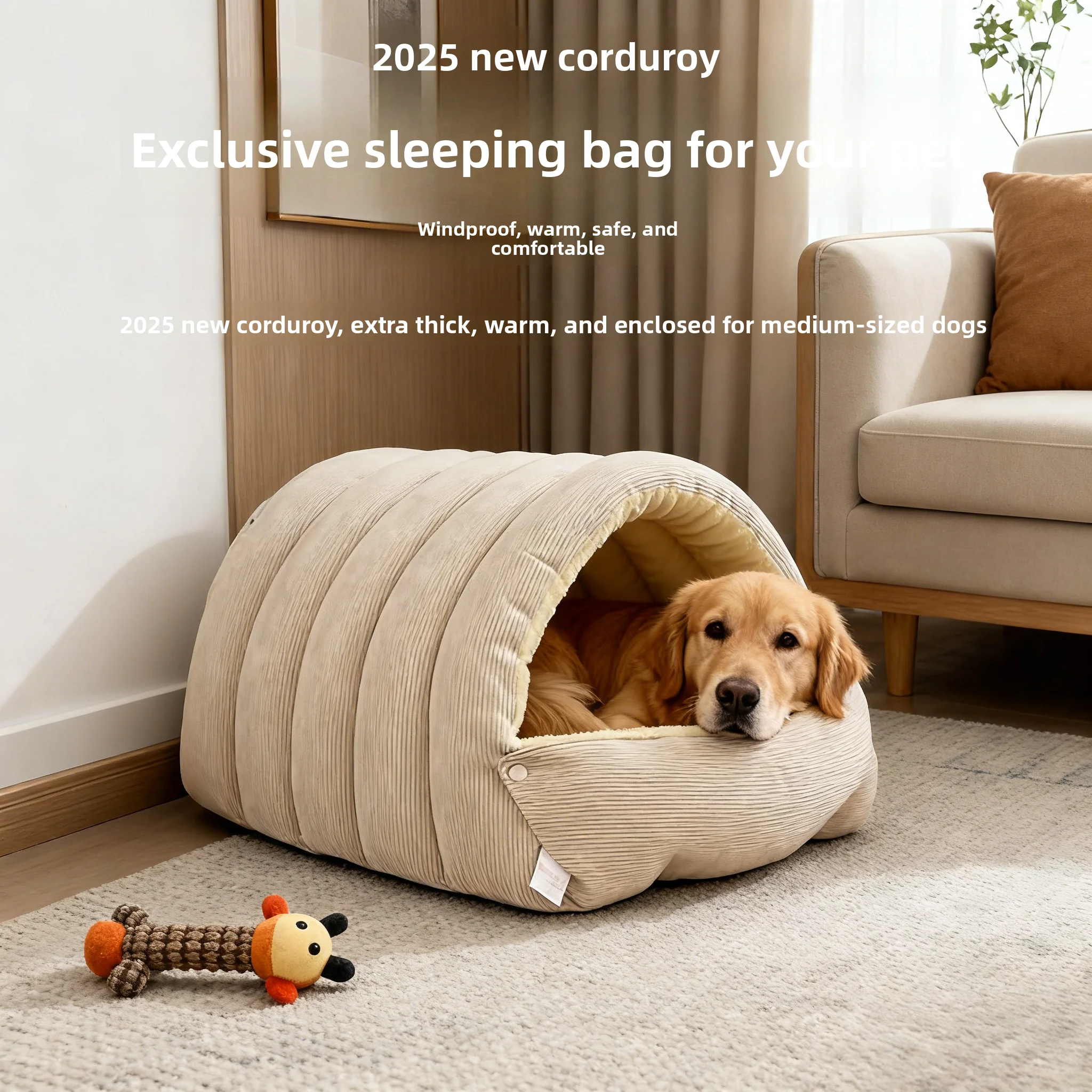 

Утепленная плюшевая лежанка для собак среднего размера, съемная зимняя кровать-диван для собак, универсальный диван-лежанка для собак, зоотовары