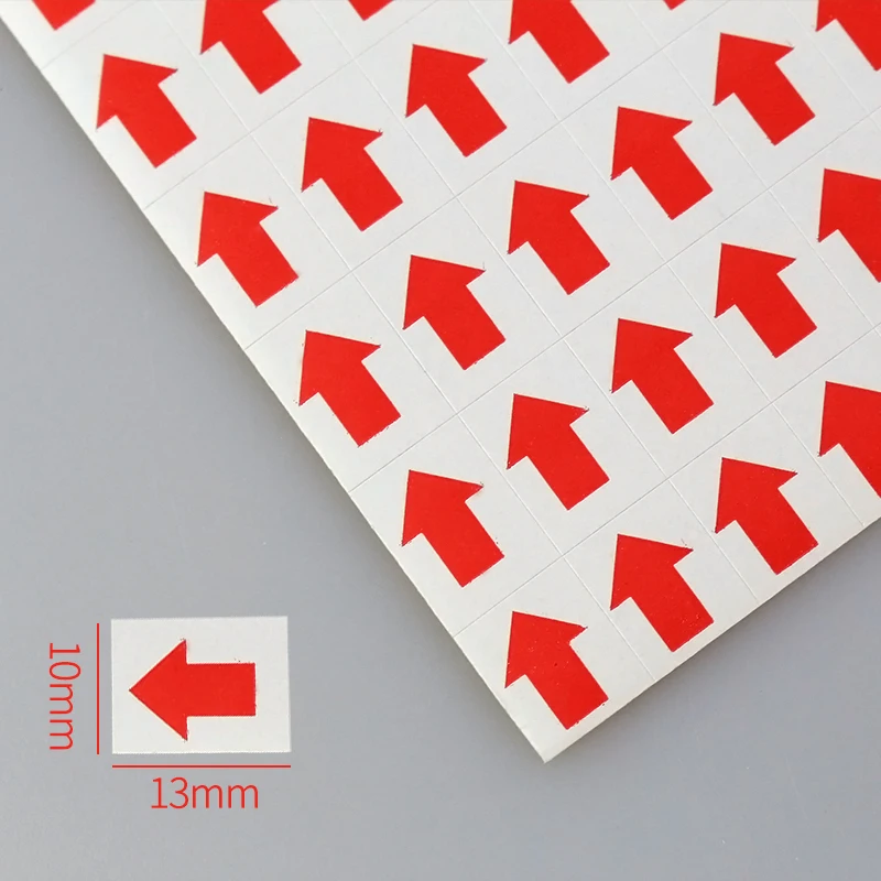 68Sheets/pack Arrow Sticker Bad Product Mark Sticker Red Direction Arrow Adhesive Sticker Clothing Marker Sticker 10x13mm