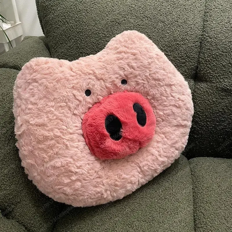 

Gifts for Male and Girlfriend, Pig Head Plush Sofa Cushion, Cute Backrest Doll Ornament, Home Decoration Girl Heart