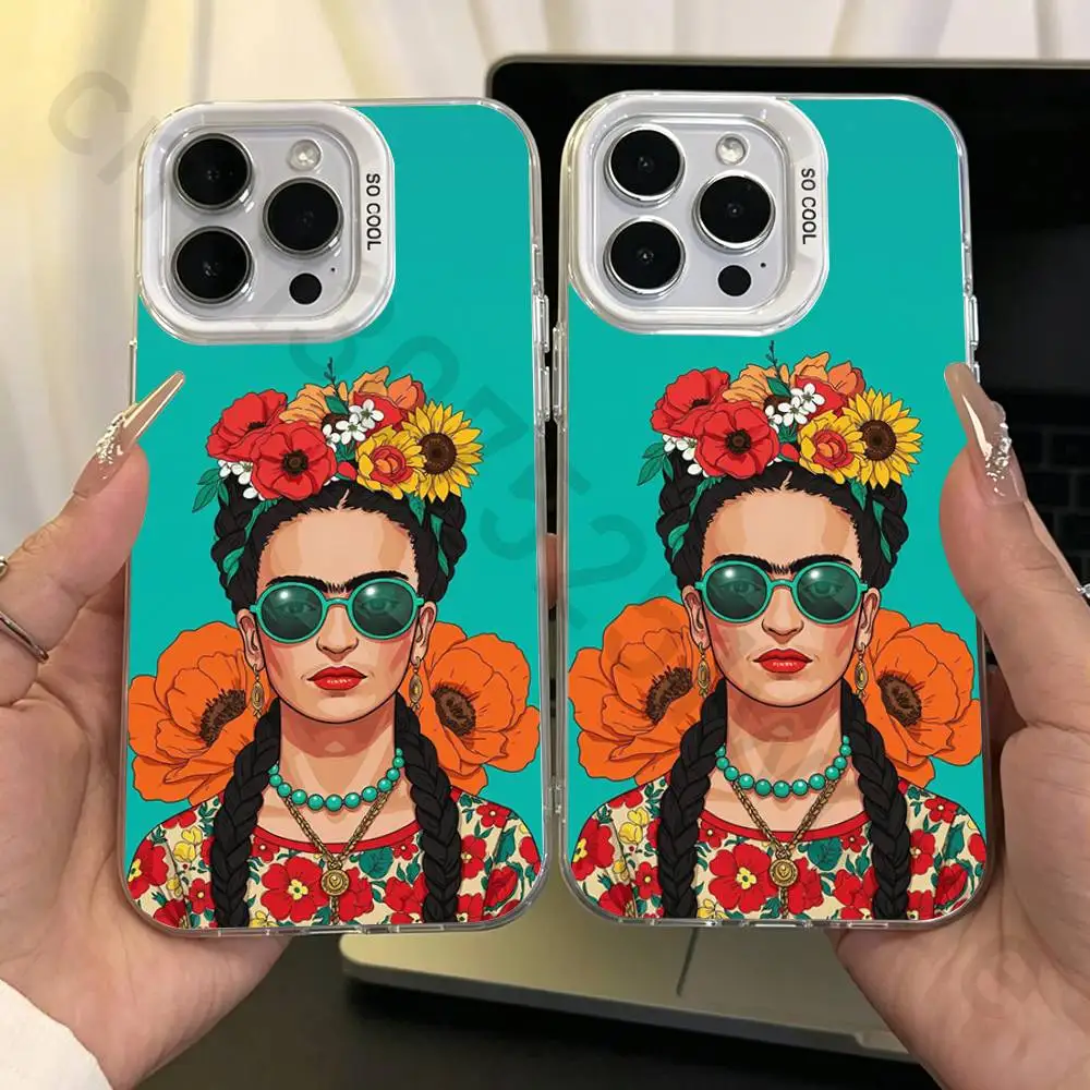 Fashion F-FridaS-S K-Kahlo Phone Case for iPhone 17 16 15 14 ProMax 13 11 Pro Max air Plus Matte IMD Laser Cover