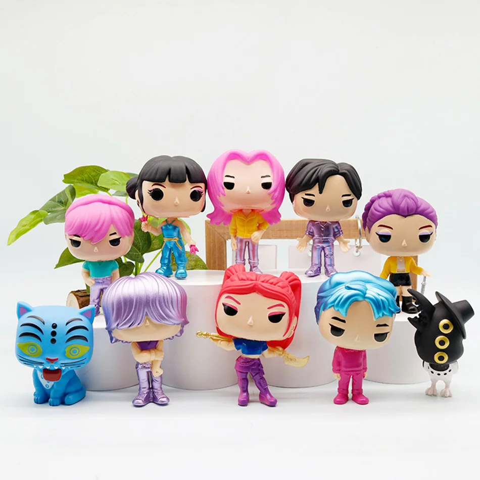 2025 Anime KPOP Demon Hunters Figure Rumis Miras Zoeys Tiger Toy Kids Desk Decor Ornament Birthday Gift Collectible Statues