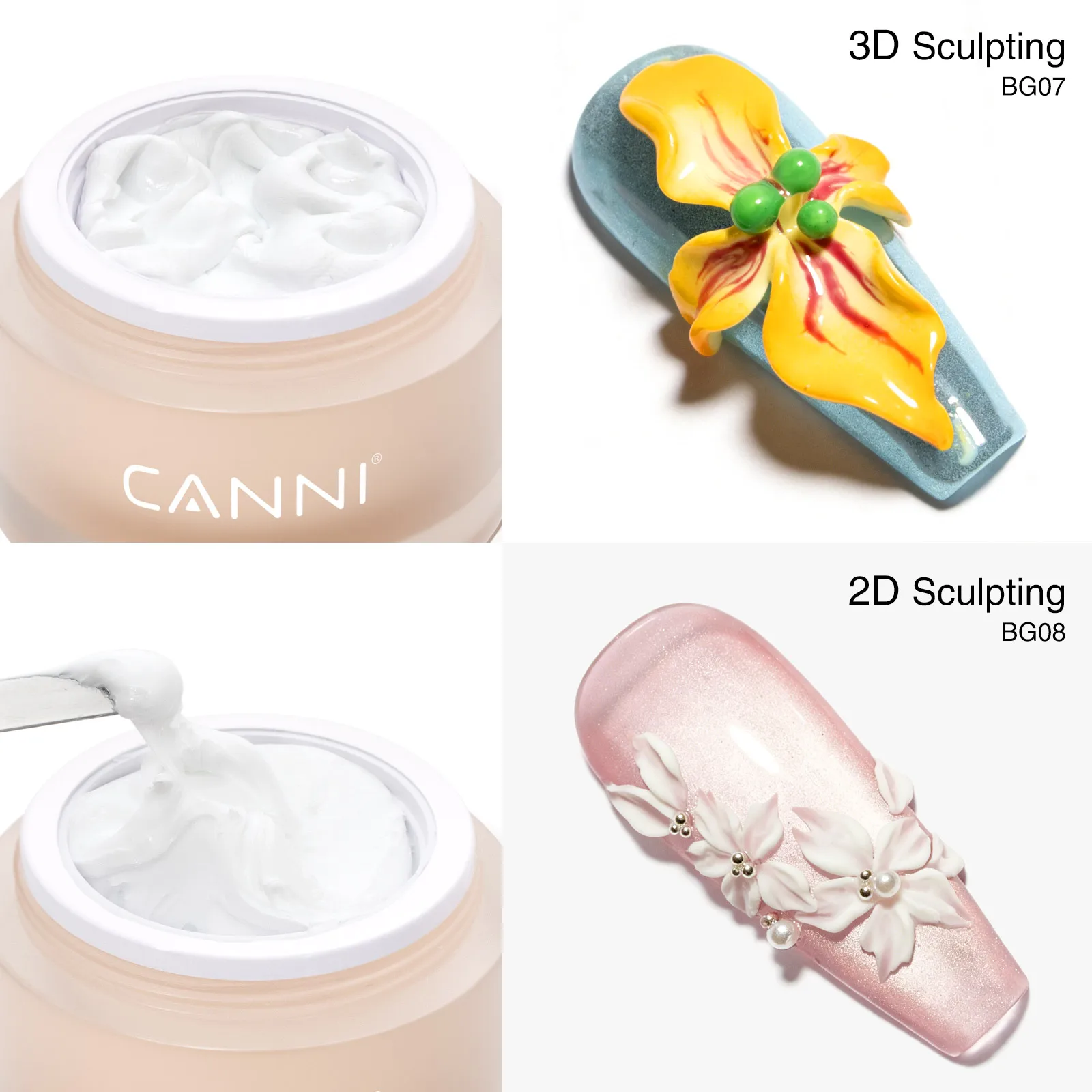 10ml CANNI Mulitfuntional Gel 3D Sculpting Gel TPO Free PVC Modelling Gel No Burning Soak Off UV LED No-Wipe Sculpting Gel