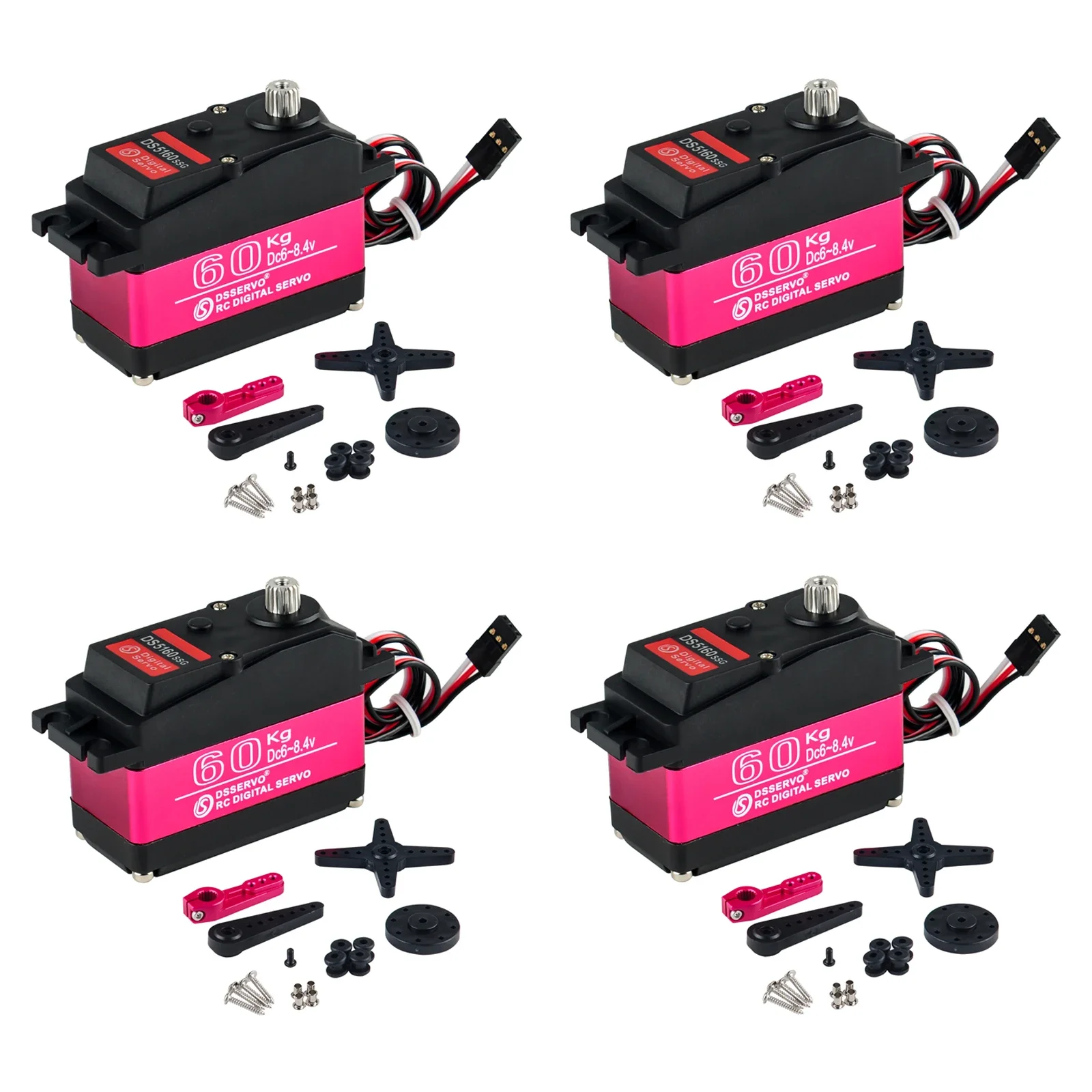 

Dsservo DS5160 60kg 180/270 Degree RC Digital Servo High Torque Metal Gear Robot Servo 7.4V with 18T Servo Arm for RC Robot Car