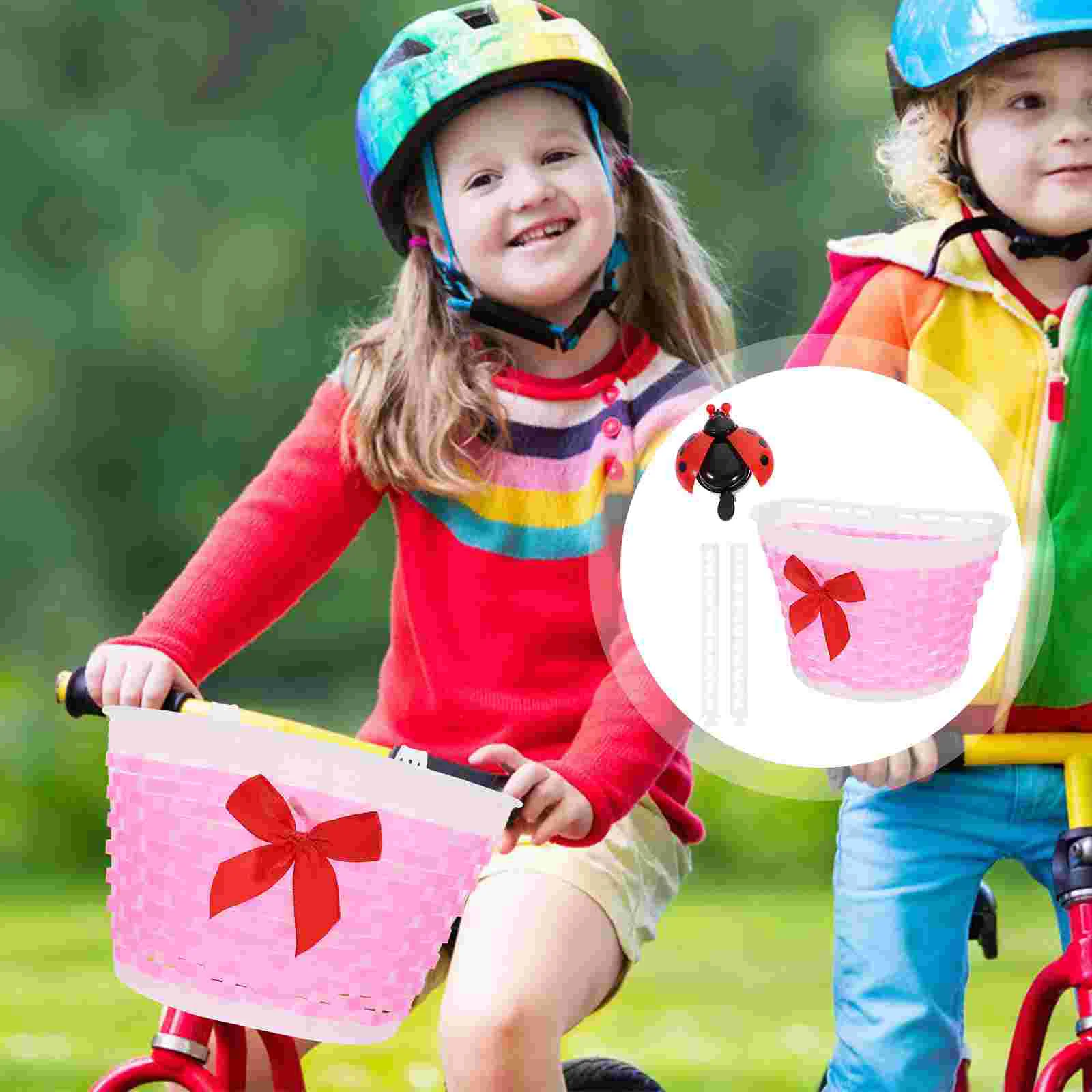 Kids Bike Basket Bikes Bicyclel Storage Dedicated Hand-made Pink Child Bell for