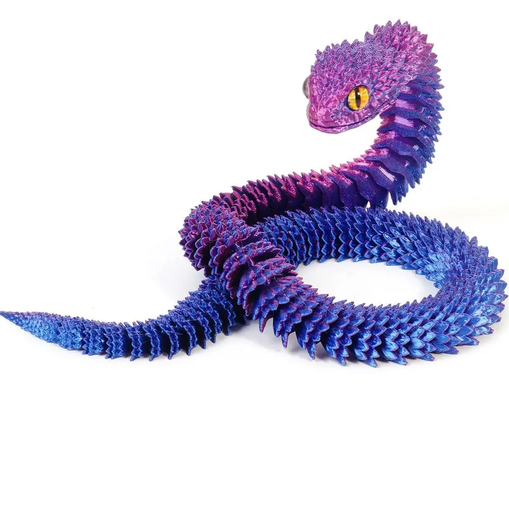 Realistic 3D Printed Snake Toy 30/45/60cm Rotatable Simulated Snake Ornament Multicolor Simulation Animal Simulation Model