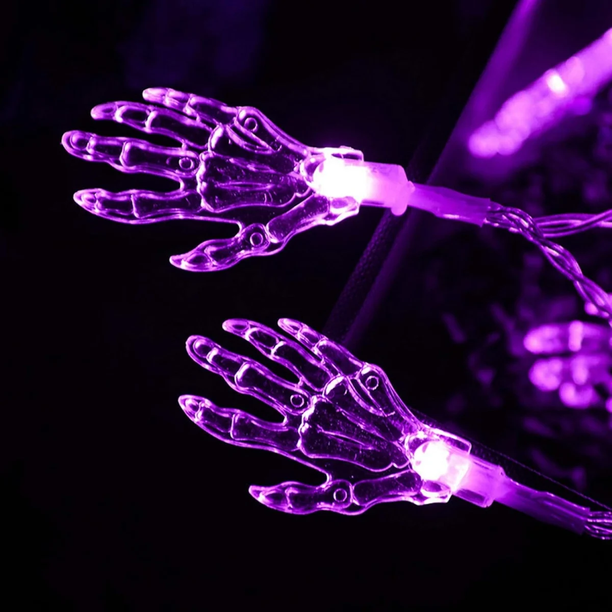 سلسلة يد بهيكل عظمي للهالياس ، أضواء زخرفية للهالالويا ، داخلية وخارجية ، تعمل بالبطارية ، 20 مصباح ، 3 أمتار ، 1 أضواء