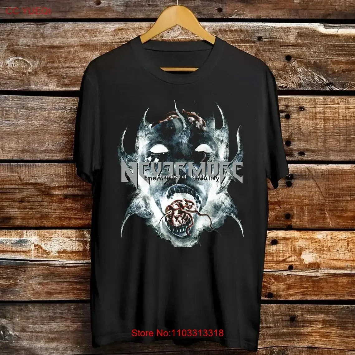 Черная хлопковая футболка Nevermore Band Enemies Of Reality, полный размер S 5XL, винтажная стираная повседневная растянутая универсальная удобная футболка