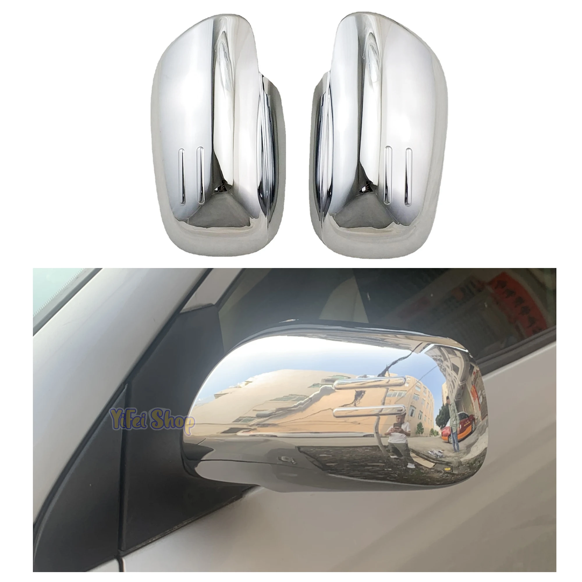 2PCS Car Chrome Plated Rear view Accessories Door Mirror Cover Trim Paste Style For Toyota Yaris Vitz 2005 2006 2007 2008