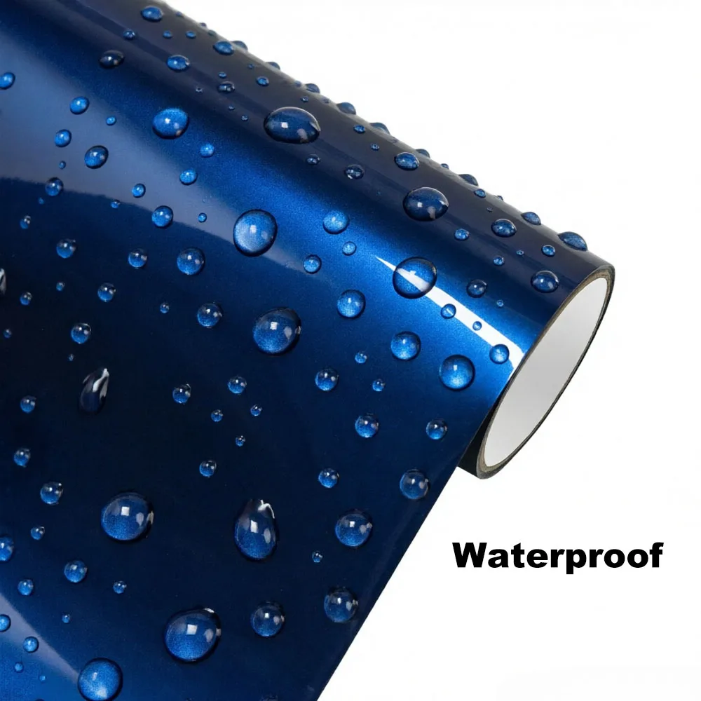 Car Sticker Gentian Blue Metallic Car Vinyl Wrap Color Change Film Bubble Free Wrap Decal Car Accessories Interior Exterior view 2