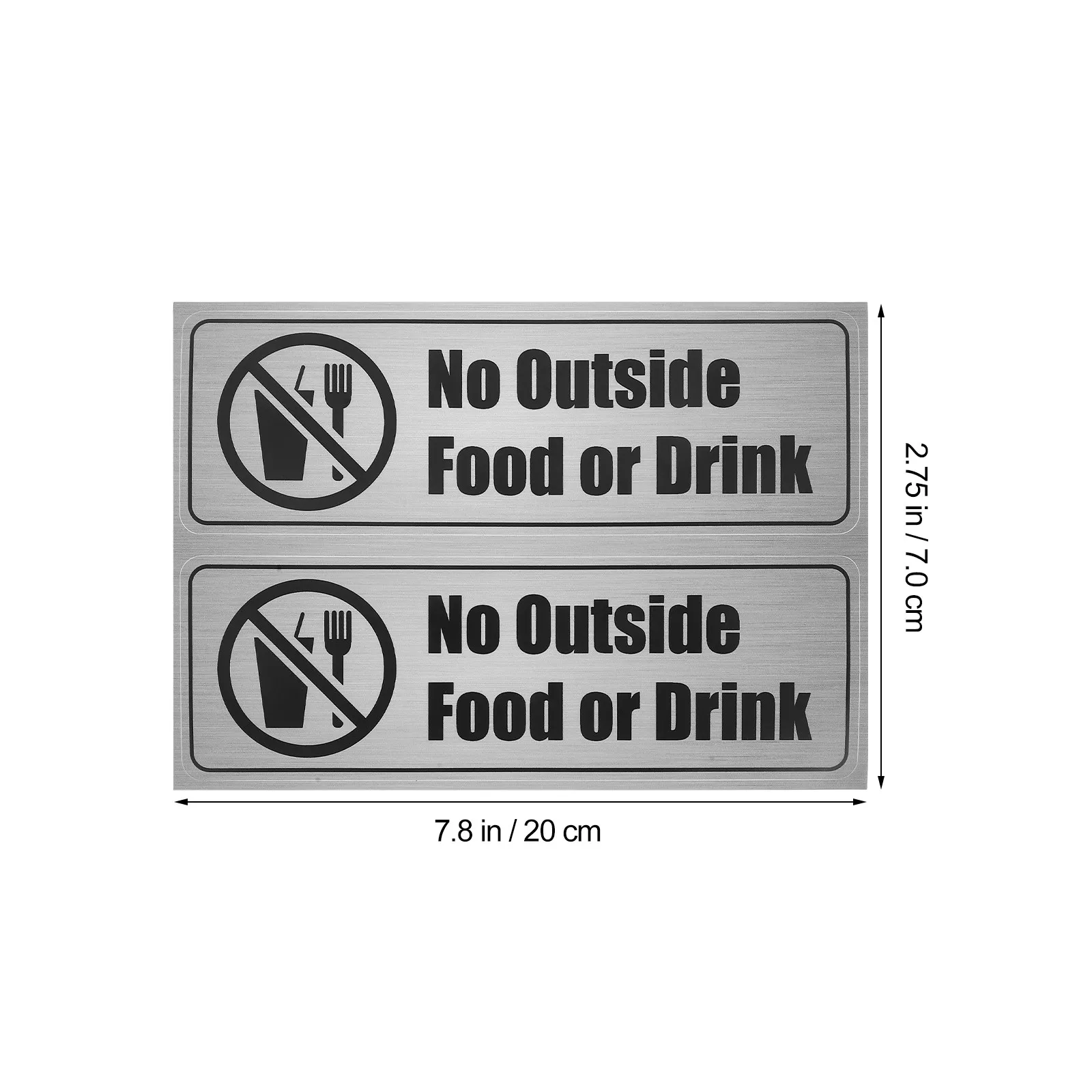 8Pcs No Outside Food Or Drink Sticker Waterproof Fade-Resistant PVC Adhesive Label for Business Restaurant Office
