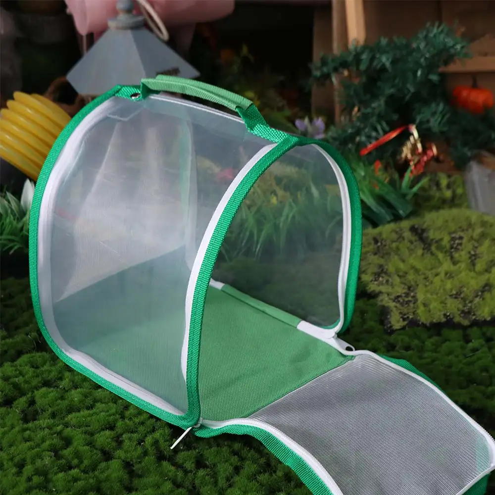 Transparent Critter Butterflies Cage Waterproof Wear Resistant Butterflies Mesh Cage Folding Hanging Raising Bug Insect Cage