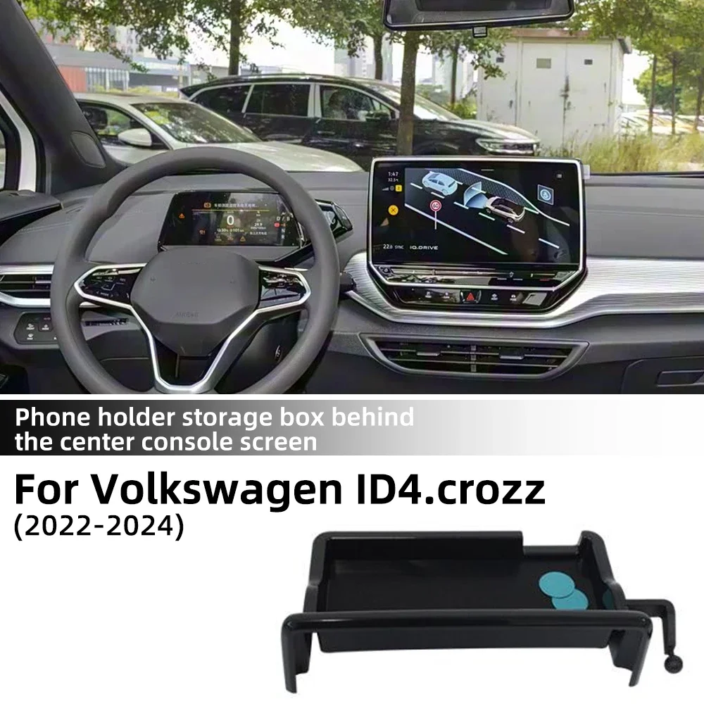 For VW Volkswagen ID.4 ID4 CROZZ 2022 2023 2024 2025 Dashboard Storage Box Center Console Hidden Tray Behind Screen Accessories