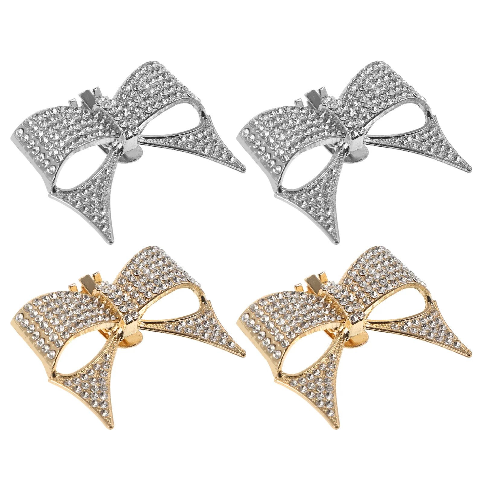 

4pcs Heel Shoe Clips High Heel Accessories Rhinestone Bow Decor Bridal Wedding Party Buckle For Women Dress Shoes Decorations