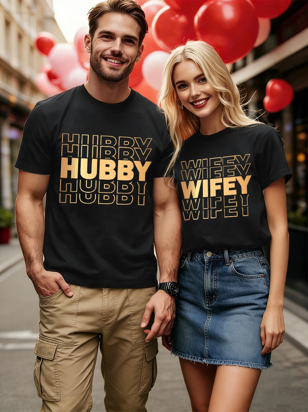 

Креативные футболки с принтом Letter Hubby для женщин и мужчин, летние хлопковые футболки с коротким рукавом, мягкие свободные топы с круглым вырезом, базовая одежда для пар