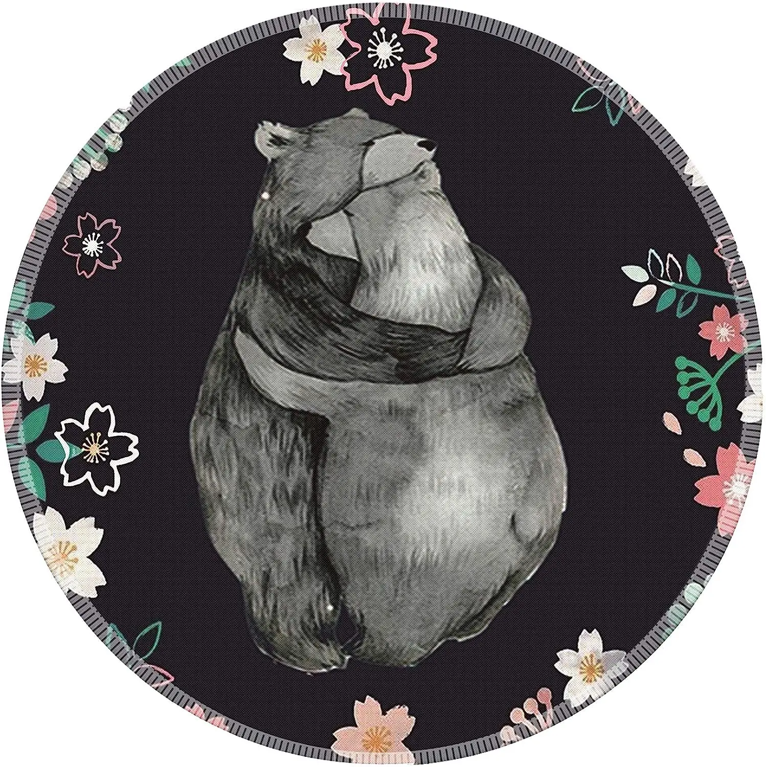 

Love Bear Mouse Pad with Non Slip Rubber Gaming Mouse Pad Round Mouse Pads for Computers Laptop Cute Mousepad 7.9x7.9 inch