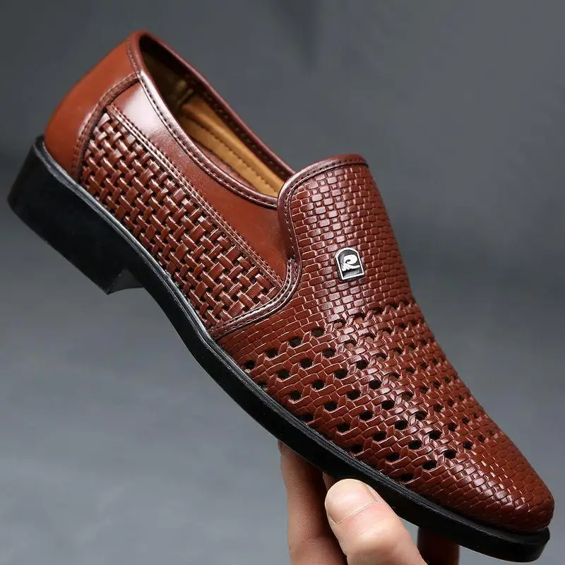Men's Shoes Loafers Breathable Mens Leather Shoes Soft Soles Male Shoes for Man Daddy Slip-on Oxford Business Zapatos De Hombre