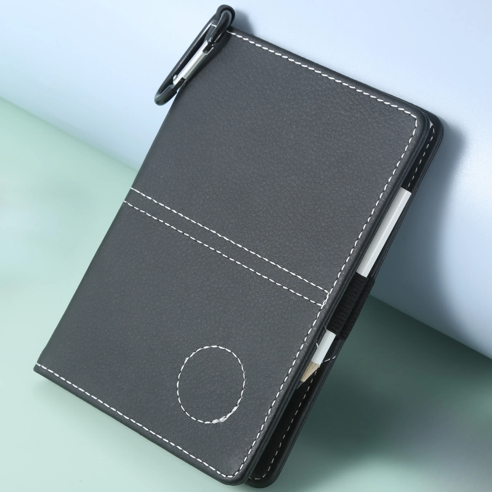 

Waterproof Golf Scorecard Holder Cover PU Score Notebook with 2pcs Free Score Sheets & 1 Pencil & Hook,Statistic Scores Tracking