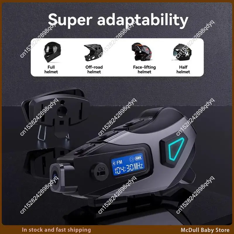 ABJA-K10 DVR Video pantalla LCD casco intercomunicador auriculares Bluetooth 5,4 FM interfono Ipx8 impermeable Moto motocicleta