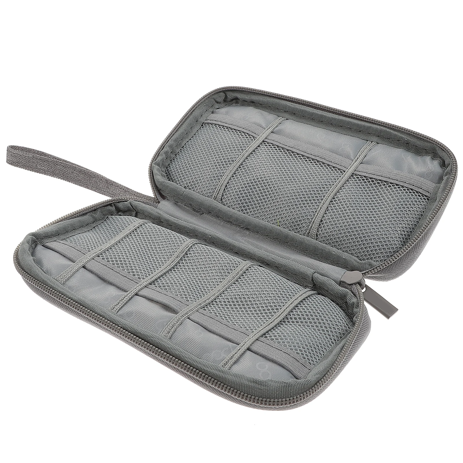 

Data Cable Storage Bag USB Manager Electronics Case Oxford Cloth Travel Outdoor Dustproof Portable Zipper Smooth Pull Easy