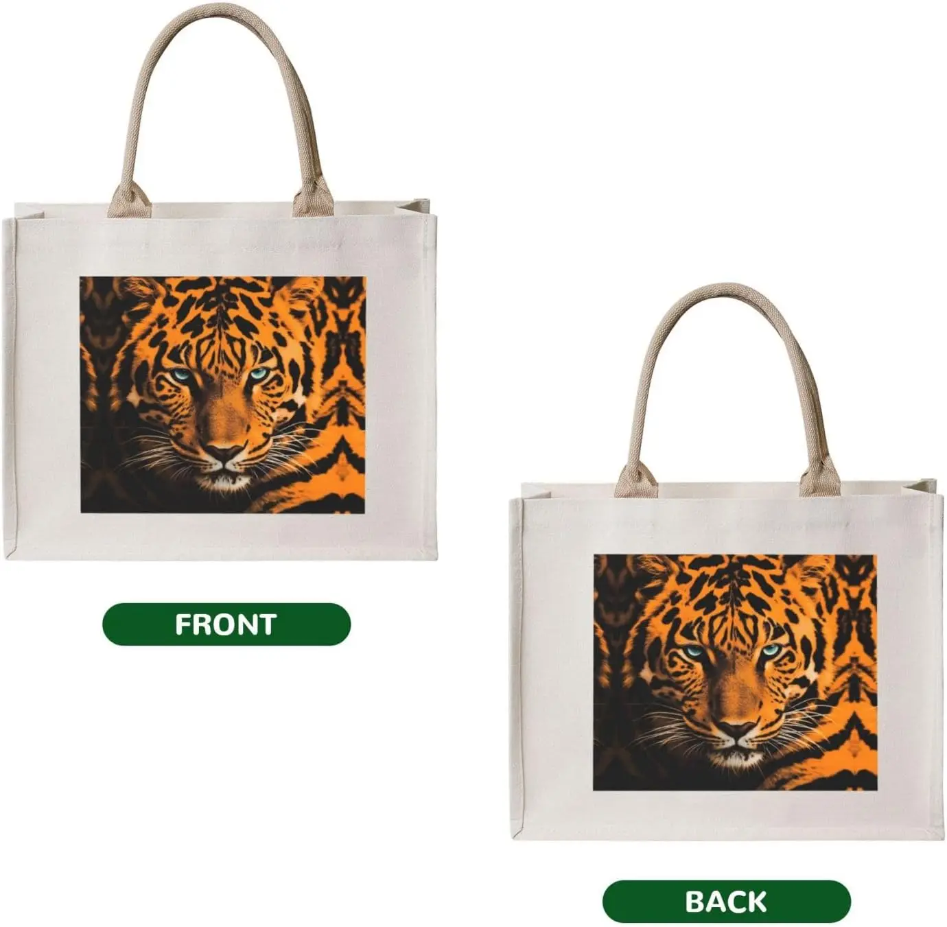 Animal Tiger Canvas Tote Bag For Women, Aesthetics Tote Bag Beach Travel Tote Handbags Shopping Daily Working