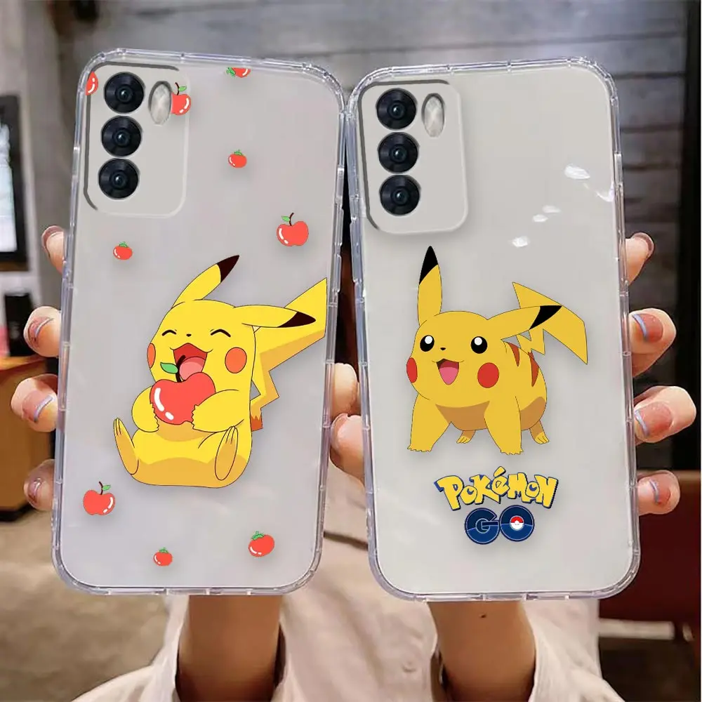 Clear Phone Case For VIVO Y30 Y32 Y33S Y50 Y51 Y52S Y53S Y55S Y76 Y78 V20 V21 V23 V25 V27 5G 4G Case Shell Anime Cute P-Pikachu