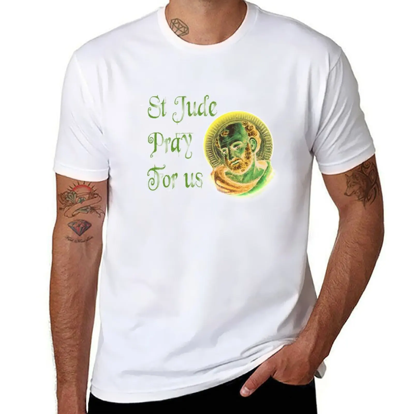 

St Jude Thadeus Catholic Saint of the Impossible T-Shirt man t shirts high quality luxury brand t shirt custom print T-Shirt
