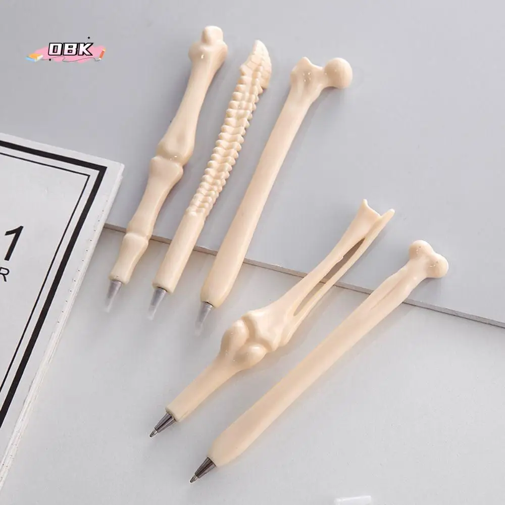

5Pcs Type 1.0 Bone Ballpoint Pens Blue Ink Press Bone Shaped School Pens Length 14.7cm Bone Bone Shape Ballpoint Office