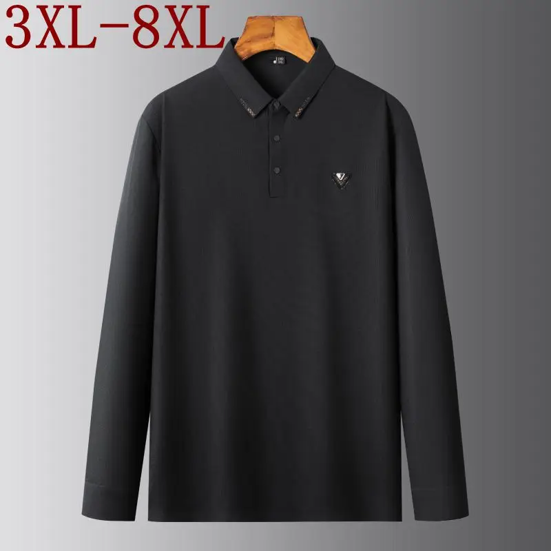 

8XL 7XL 6XL New Fall Winter High End Luxury Design Polo Shirt Men Comfortable Soft Mens Polos Shirts Casual Loose Male T-Shirts