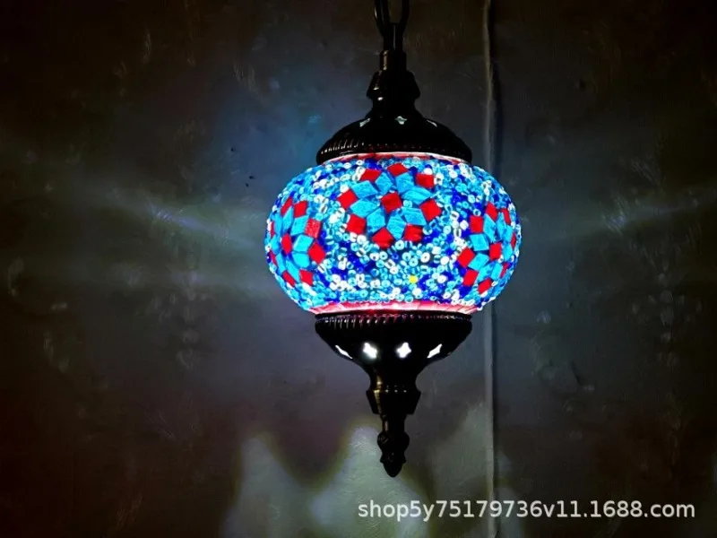 

Exotic Romantic Turkish Classical Homestay Mosaic Coffee Xinjiang Restaurant Light Luxury Club Single Head Chandelier