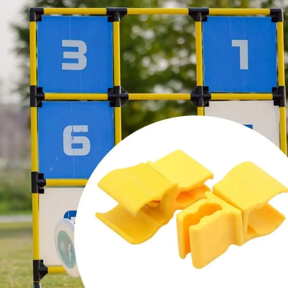 

6 шт., пластиковая пряжка, зажим для футбольного тренировочного флагштока, вращающийся на 360 градусов, пластиковая трубка с футбольной головкой, фиксированный зажим, прочный желтый