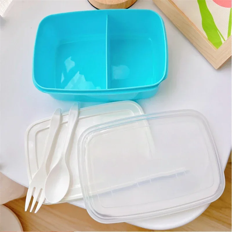 Disney Stitch Portable Lunch Box for Kids Adult Food Storage Container with Spoon Fork Cartoon Leak-Proof Microwave Bento Box