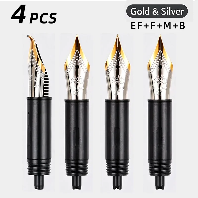 4PCS Jinhao 82 Fountain Pen Original Nib Assembly EF/F/M/Bent Tip Twist-on Easy Installation Fountain Pen Replacement Nib