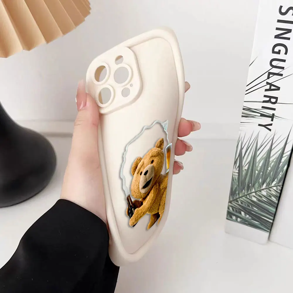 Etui na telefon z motywem kreskówkowego misia T-Teddy do MOTO G9 G22 G24 G30 G32 G34 G52 G53 G54 G60 G75 G84 G85 E22 E32 E40 EDGE 40 50 60E, etui z TPU