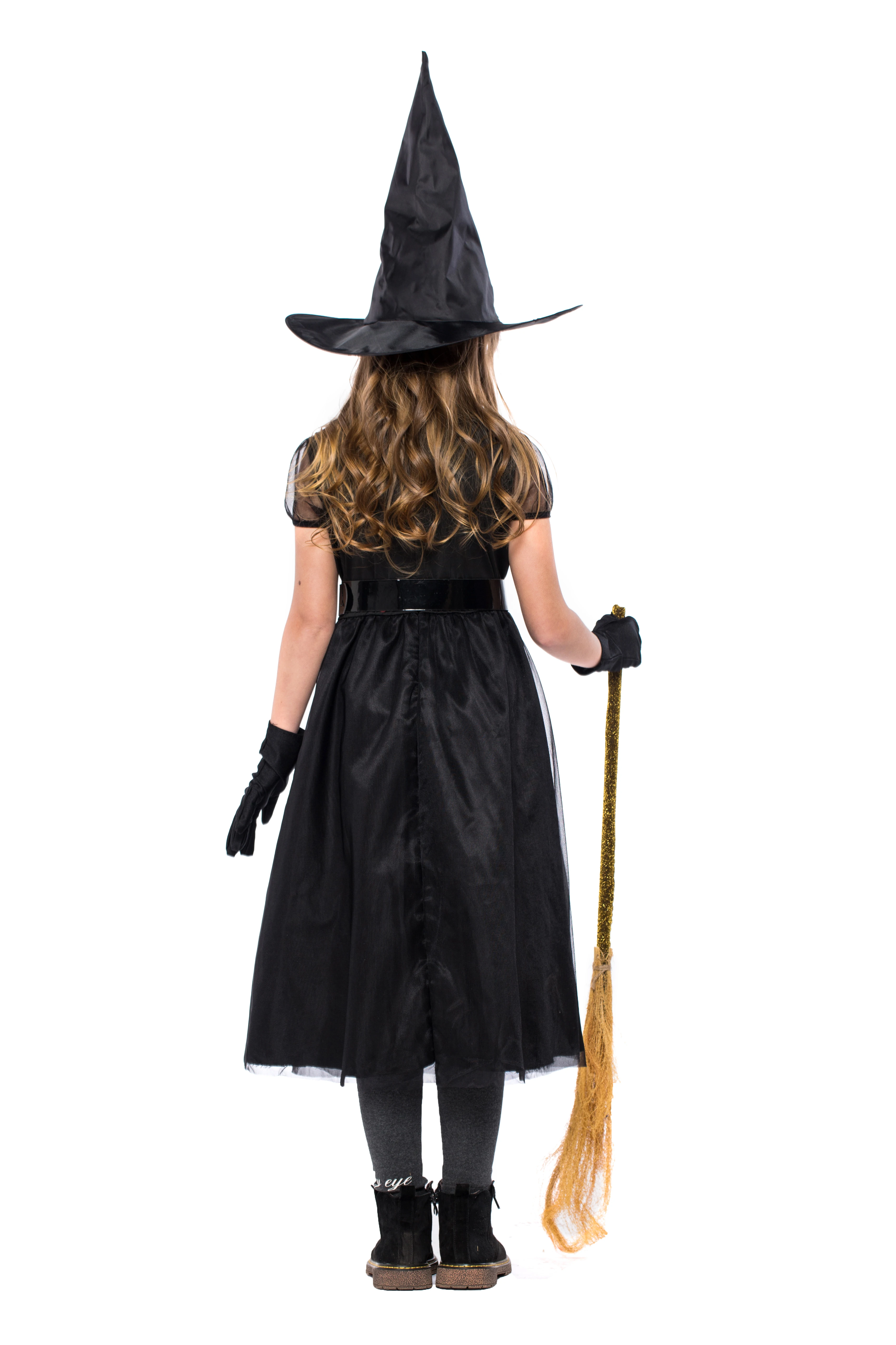 Halloween black mesh little witch children's role play costume