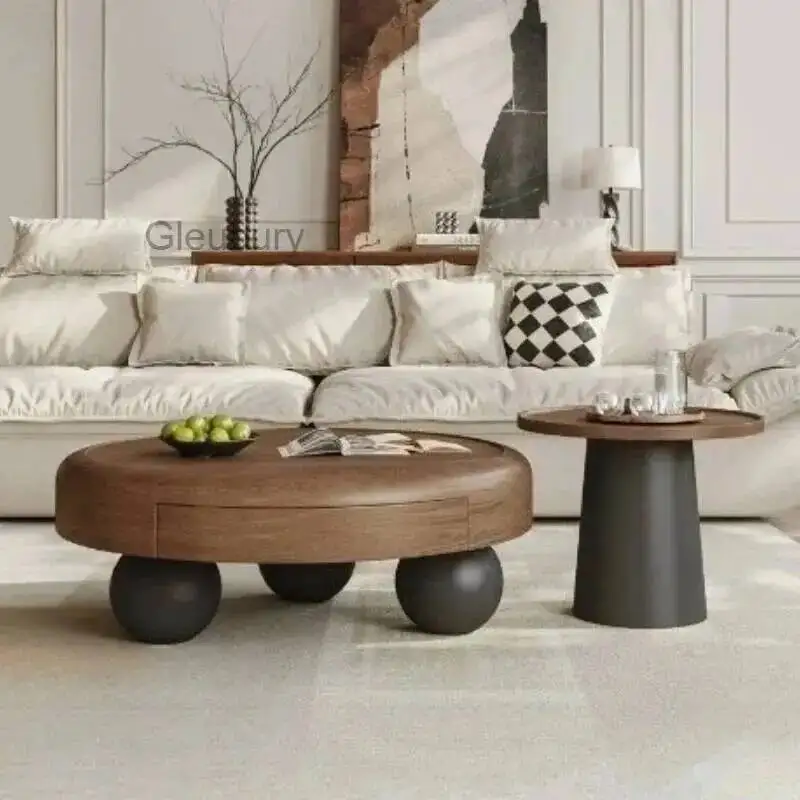 Luxury Ornaments Wood Coffee Mechanism Table Premium Oval Coffee Tables Modern Nordic Mesas De Centro Para Sala Home Furniture