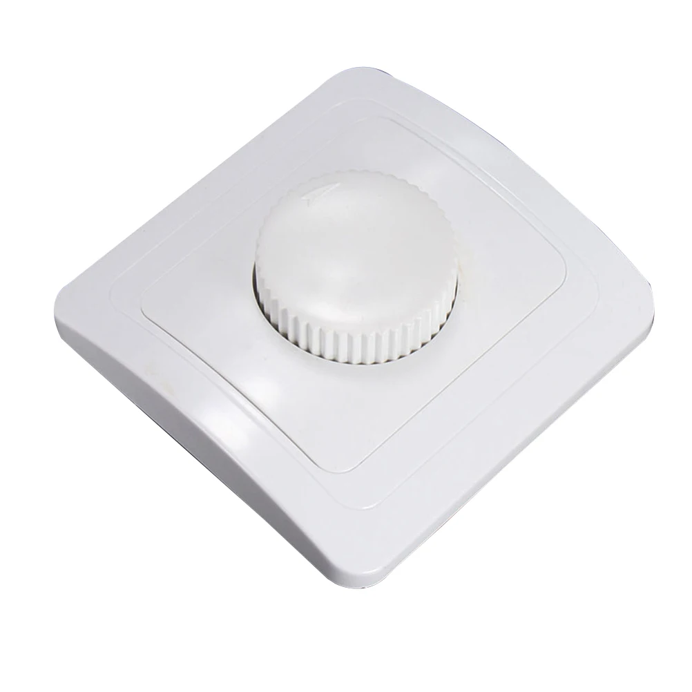 

81X81Mm 220V White Panel Wall Rotary Dimming Switch Adjustable Brightness Energy Saving Bulb Easy Control