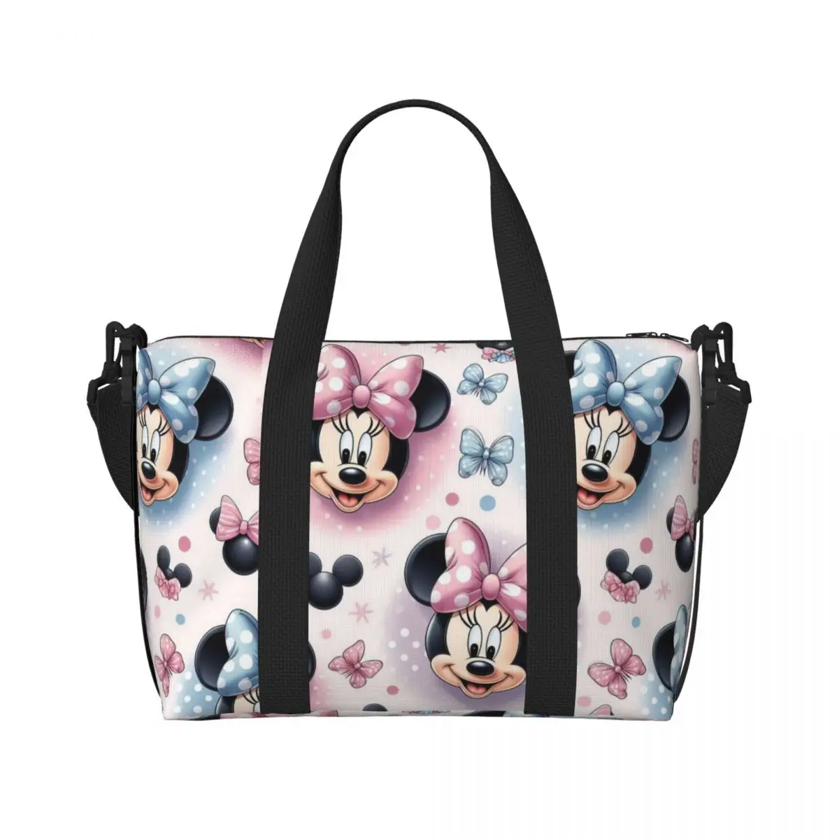 Custom Mickey Mouse Tote Bag for Women Large Capacity Beach Gym Travel Bags