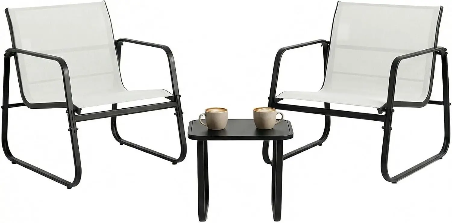

3-Piece Outdoor Patio Furniture Set with Table, Ideal for Garden, Balcony, Poolside