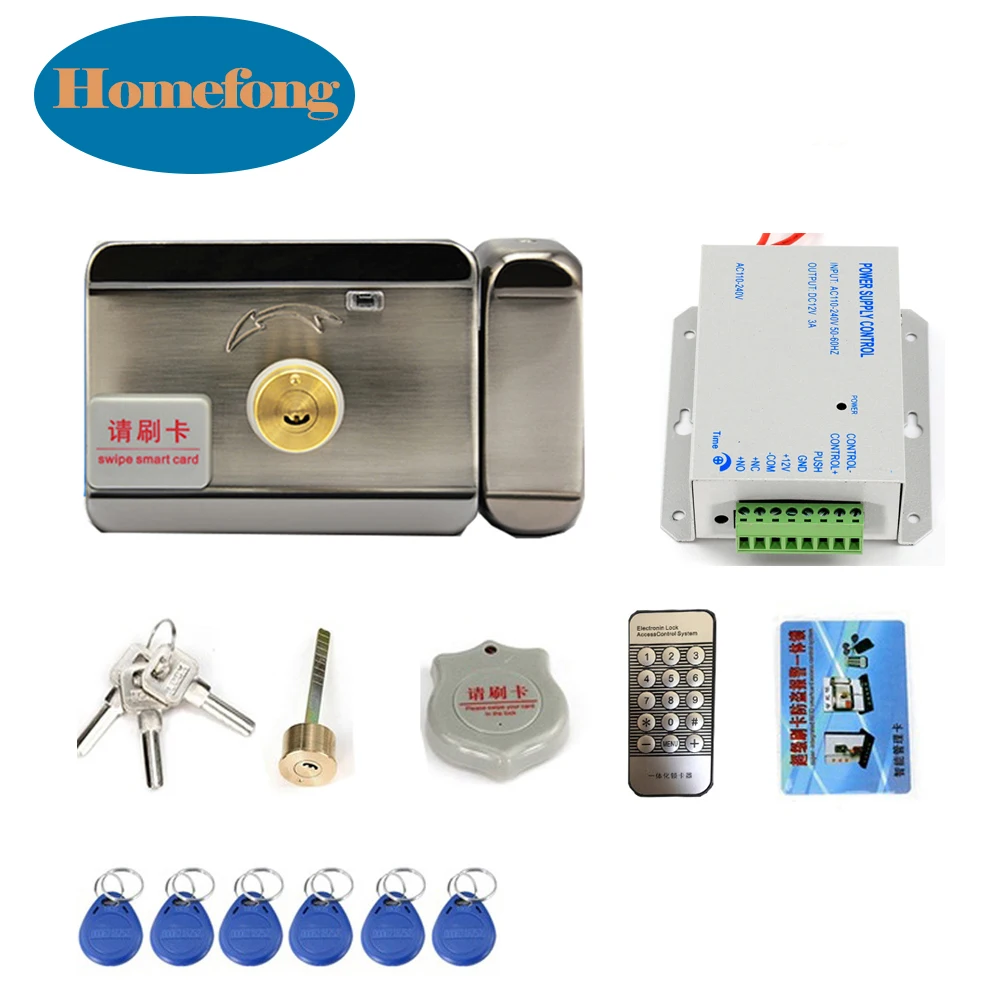 Homefong Electronic Door Lock with Smart RFID Unlock Home Security System Kit Access Control DC12V