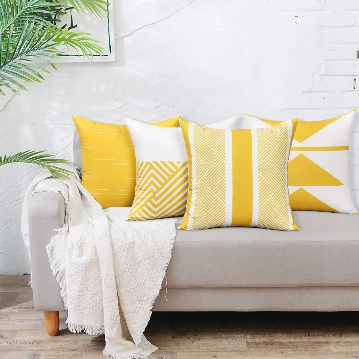 Nordic geometric yellow pillowcase 40*40 living room sofa decoration cushion cover 60*60 home decoration can be customized