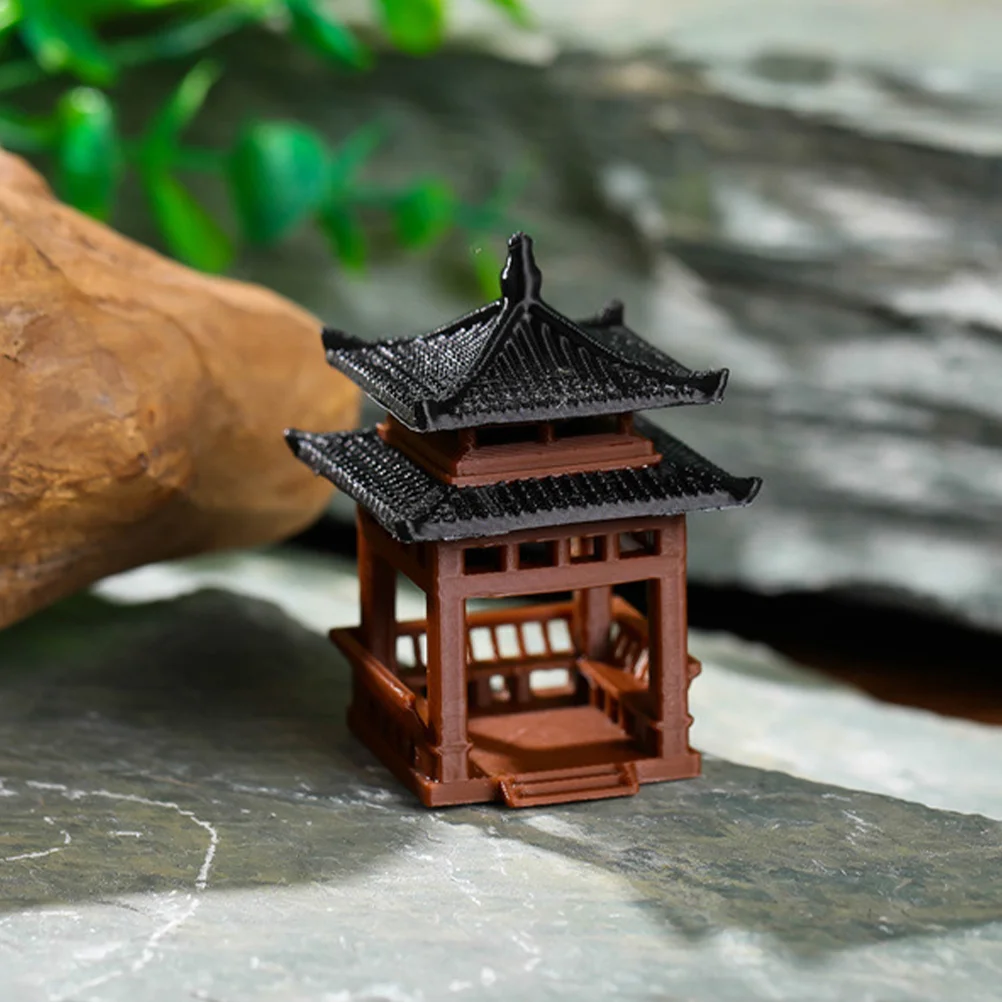 Micro Landscape Four-corner Pavilion Decorate Mini Statue Home Desktop Ornaments