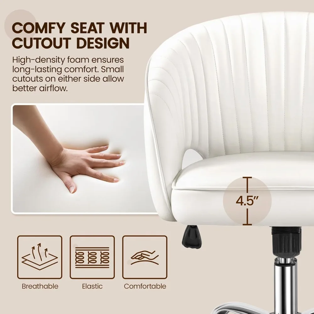 كرسي مكتب حديث من الجلد الصناعي، كرسي مكتب دوار مع ظهر معنقدة لدراسة المكاتب المنزلية