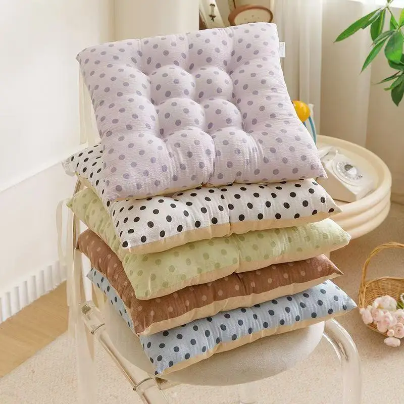 Kawaii Korean-style Cushionchairs Seat Pad Students Office Chair Cushion Square Butt Cushion Home Use Straps Thickened Soft Pad