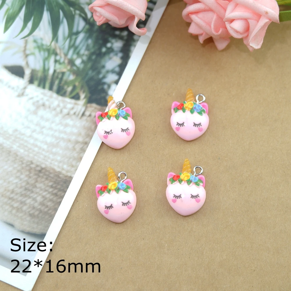 10pcs Cute Unicorn Charms for Earring Bracelets Jewelry Making DIY Pendants Wholesale Bulk