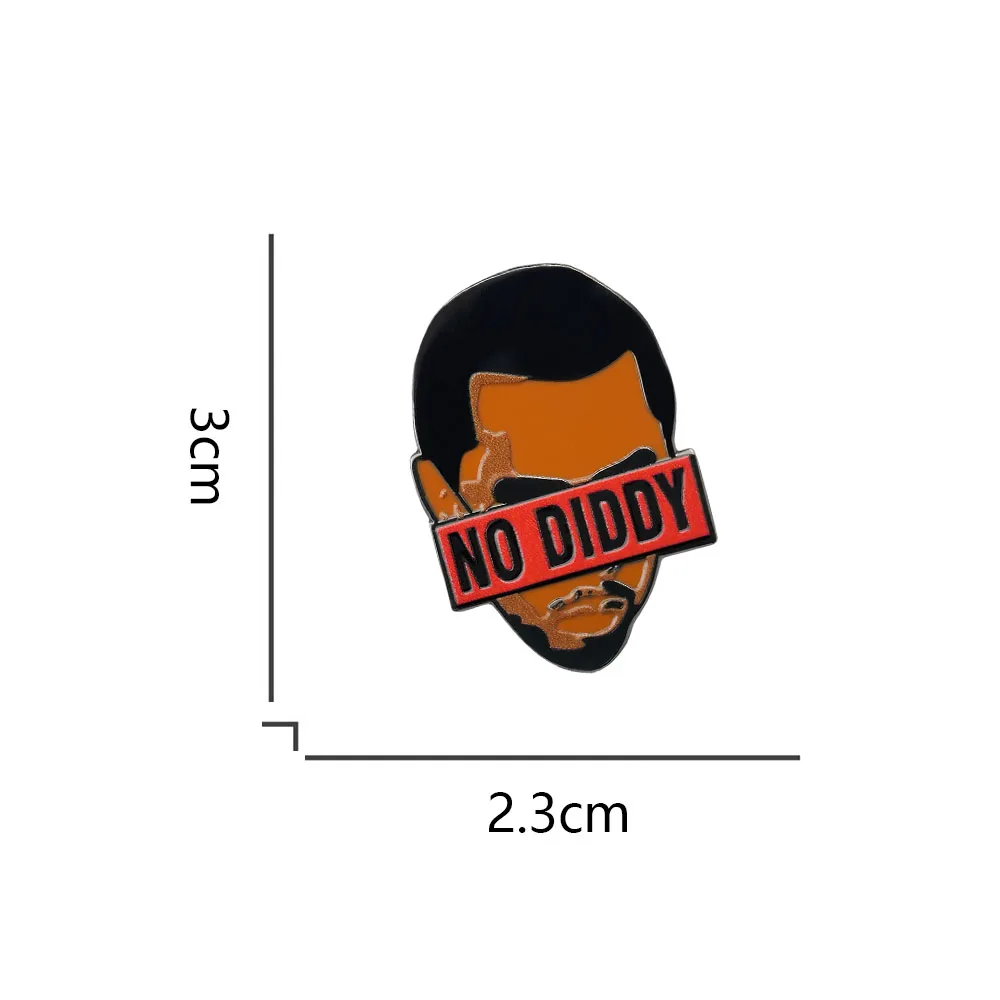 No Diddy Emaille-Pin Rap Hip-Hop Rapper Abzeichen Lustige Statement-Broschen für Rucksäcke Kleidung Schmuck Geschenk für Musikfans Accessoires – Detail 6